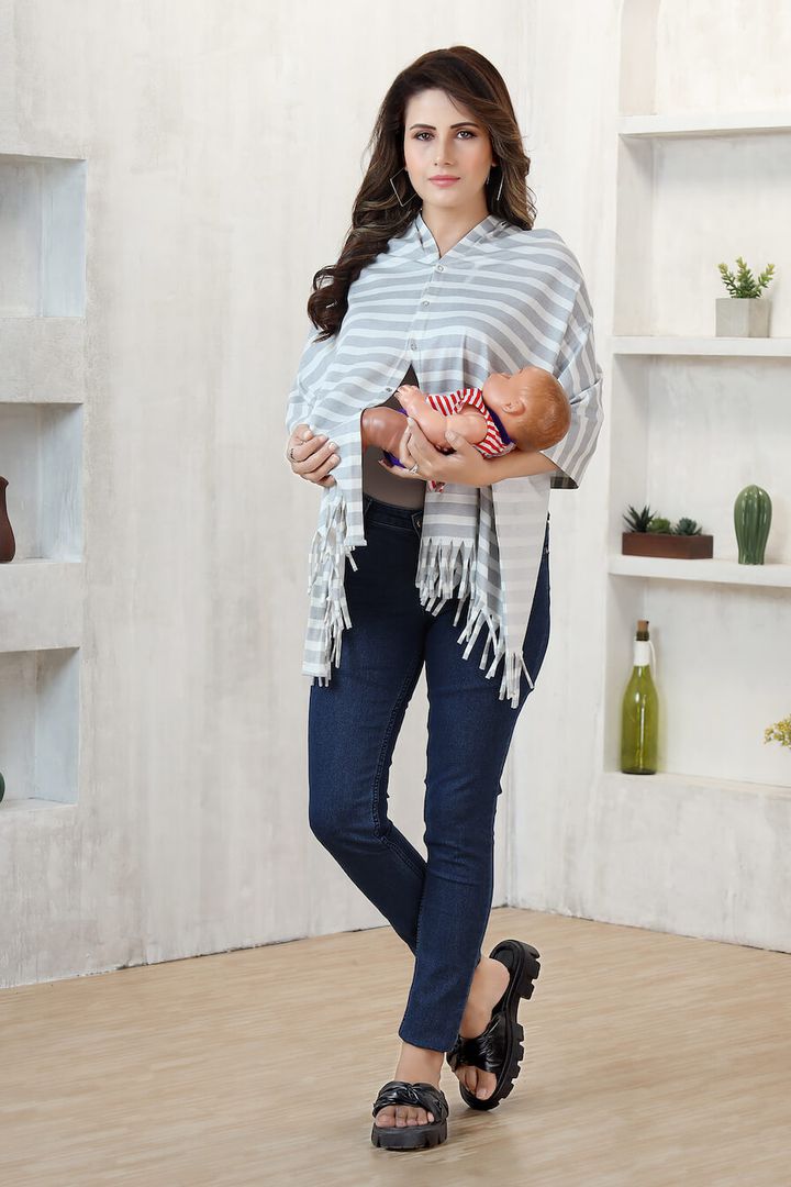 Striped Maternity Shawl