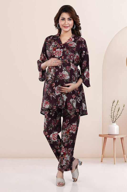 Foil print Co'ord Maternity Set