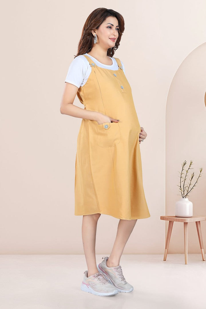 Pinafore Maternity Dress with T-shirt