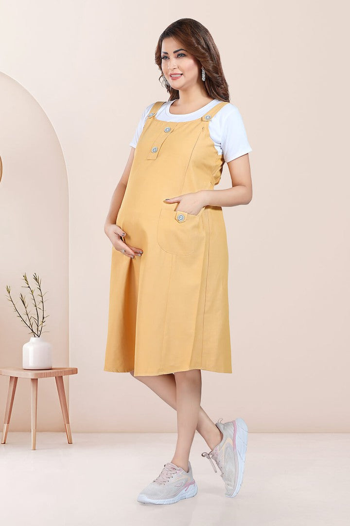 Pinafore Maternity Dress with T-shirt