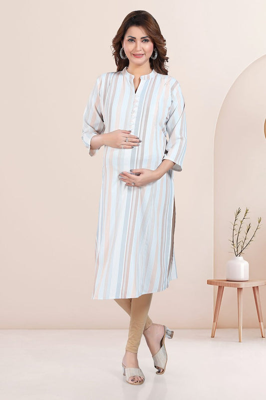 Striped Rayon Feeding Kurti