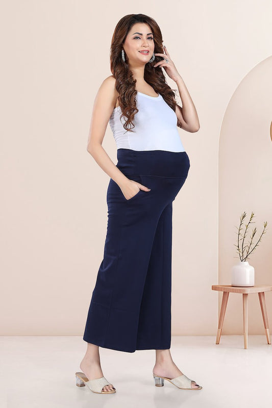 Navy Wide Maternity Leggings