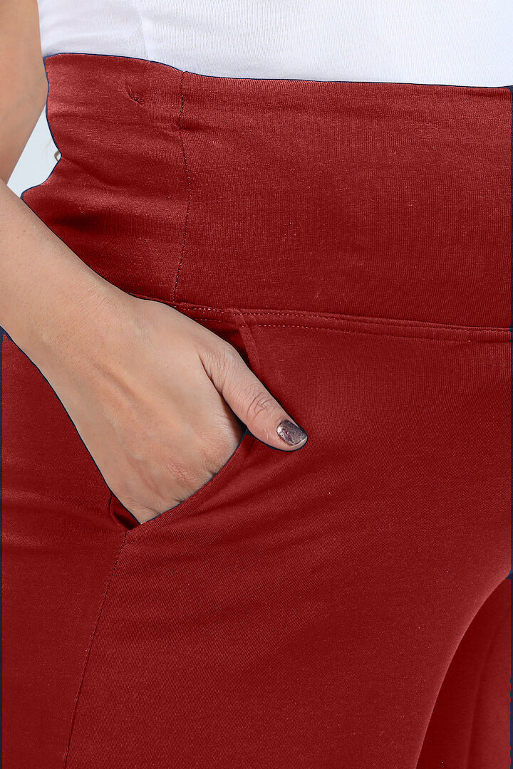Red Wide Leg Maternity Pant