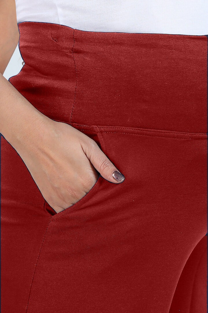 Red Wide Leg Pregnancy Pant