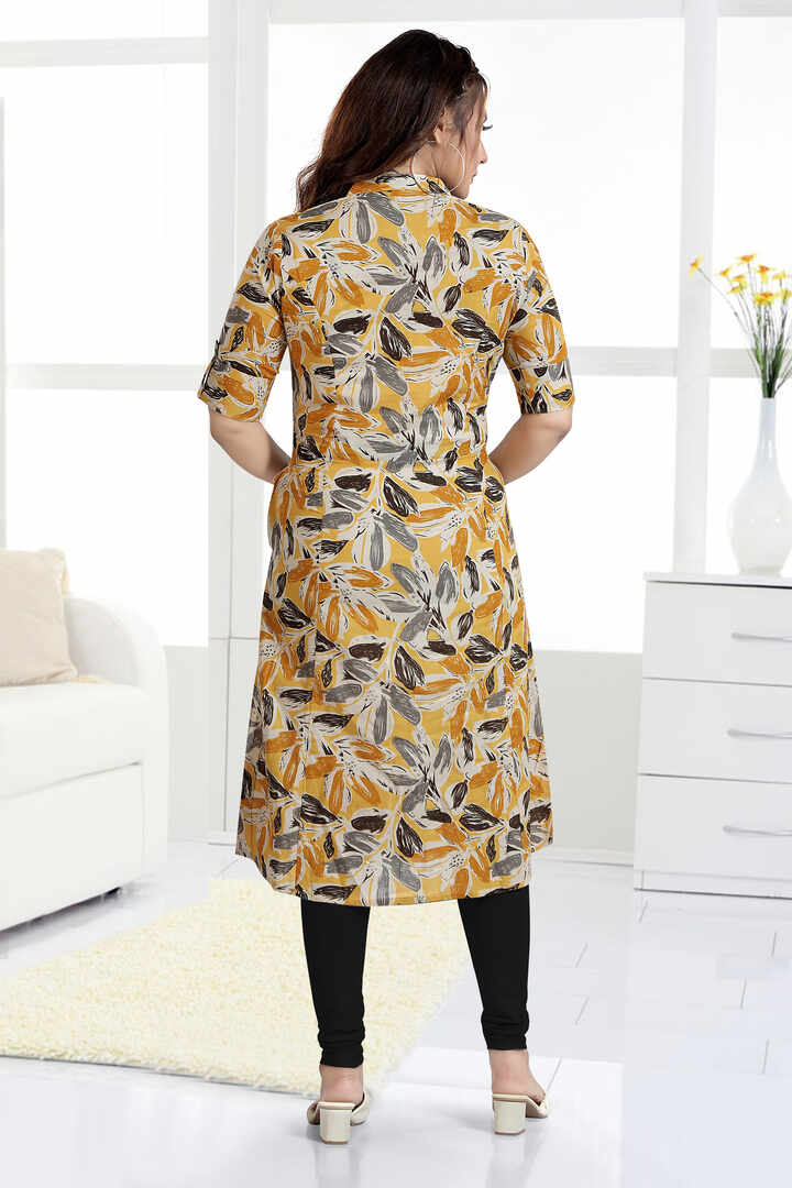 Mustard Yellow Nursing Kurti