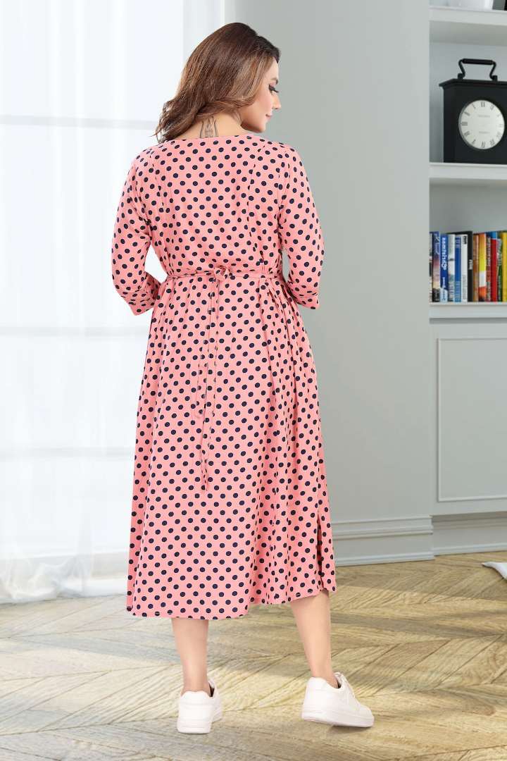 Salmon Pink Polka Dot Feeding Dress