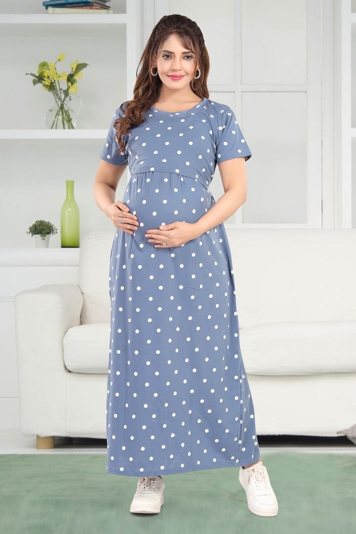 Graphite Grey Polka Dot Feeding Nightie