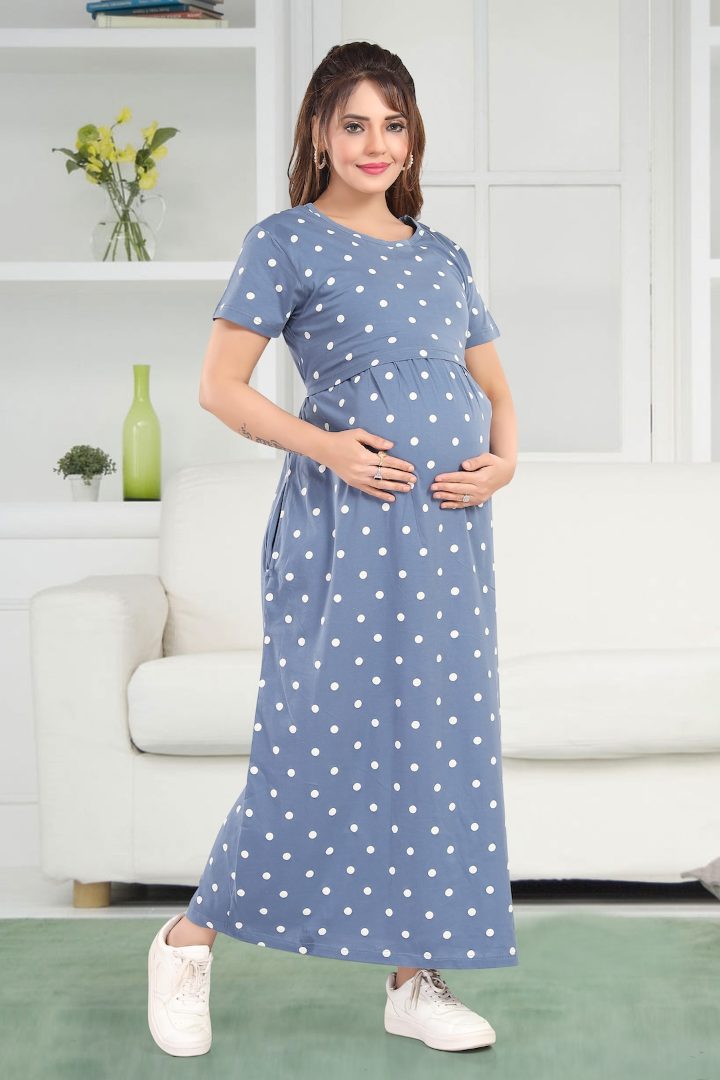 Graphite Grey Polka Dot Feeding Nightie