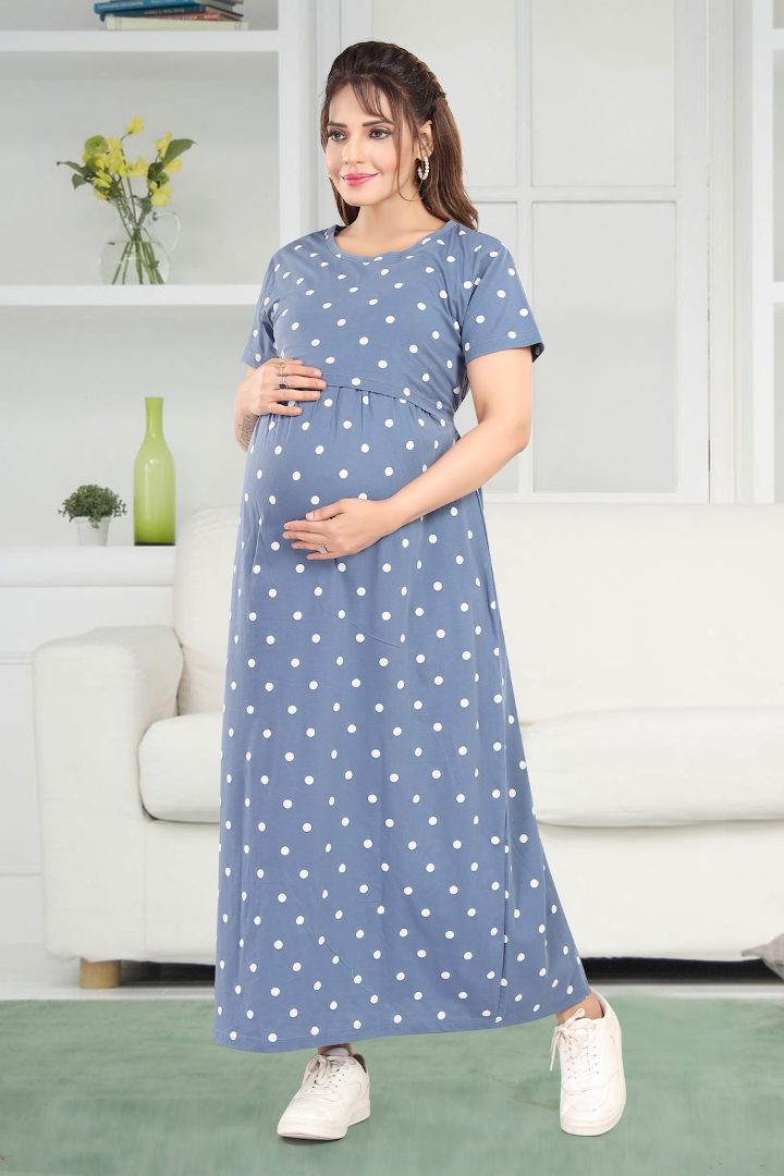 Graphite Grey Polka Dot Feeding Nightie