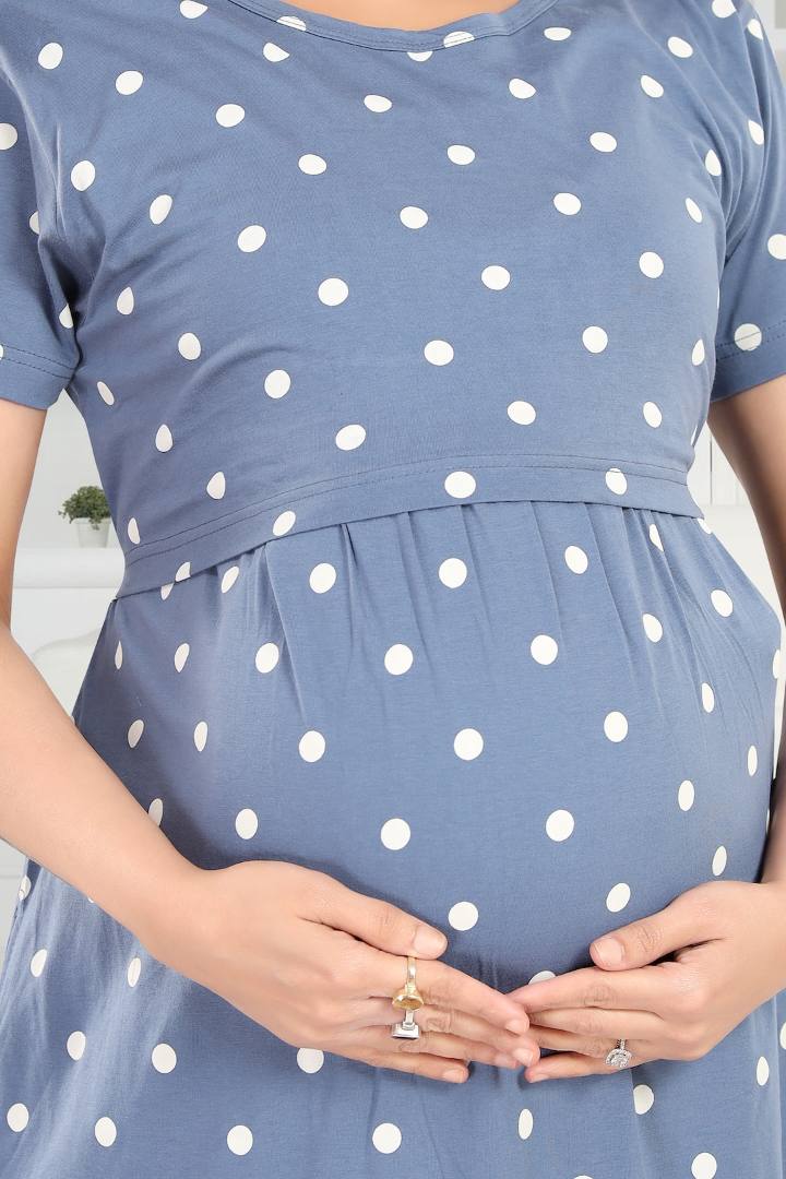 Graphite Grey Polka Dot Feeding Nightie