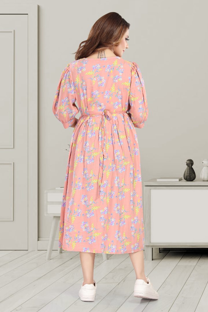 Pink Pearl Maternity Feeding Dress