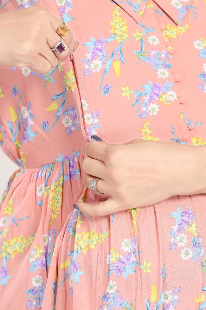 Pink Pearl Maternity Feeding Dress