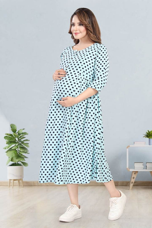 Zenith Blue Polka Dot Feeding Dress