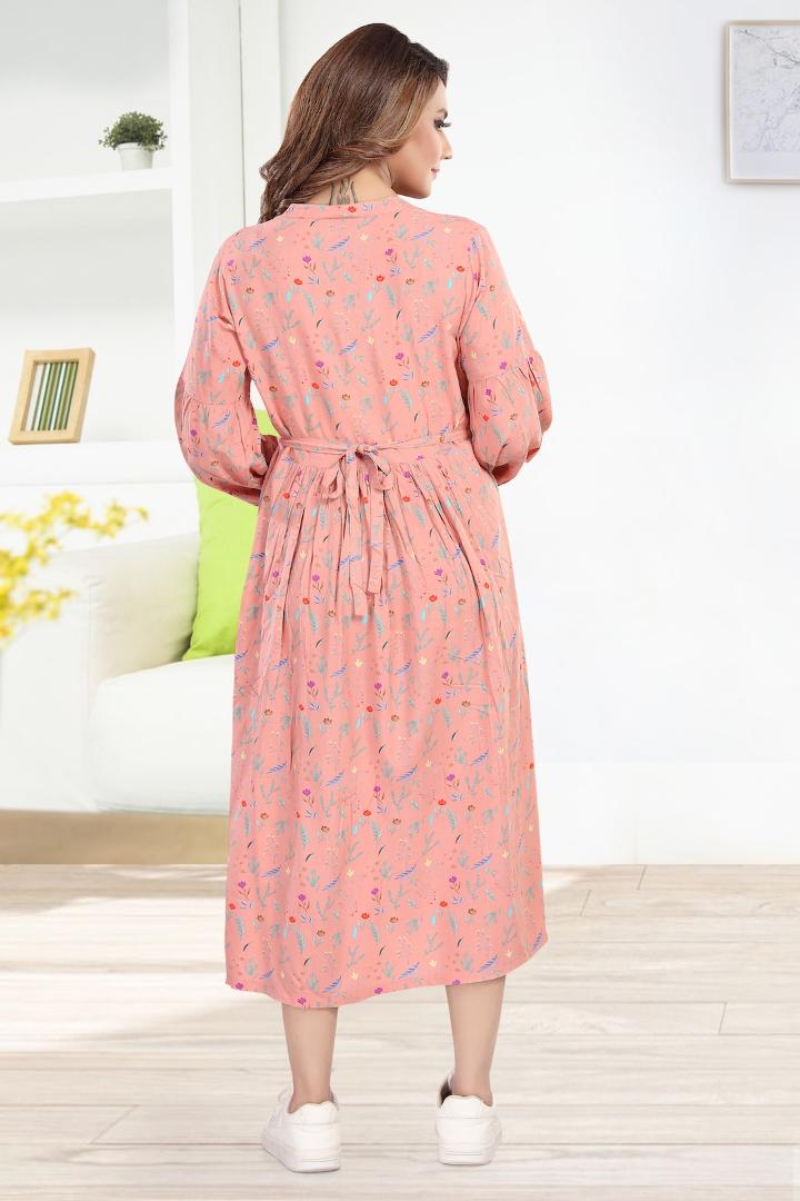 Pale Pink Maternity Feeding Dress