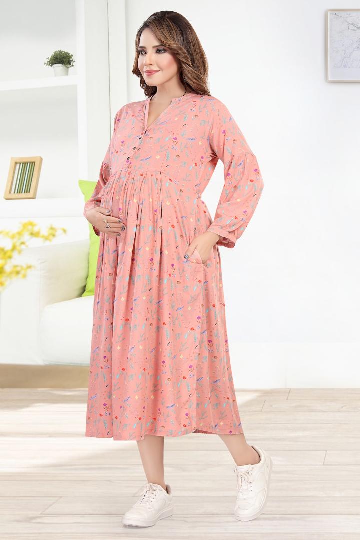 Pale Pink Maternity Feeding Dress