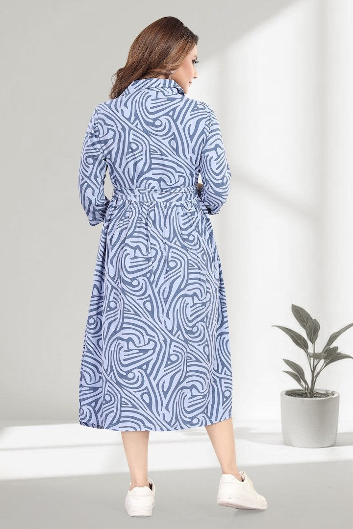 Cool Blue Zebra Print Maternity Dress