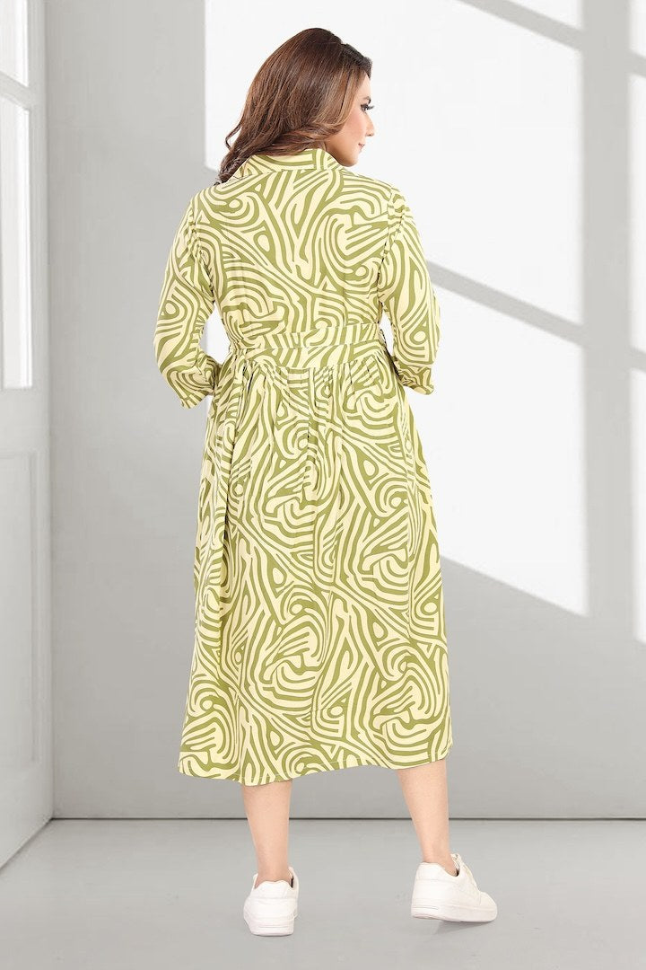 Apple Green Zebra Print Maternity Dress