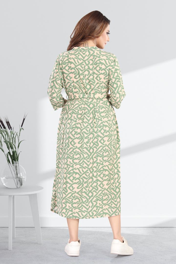 Betel Green Printed Maternity Dress