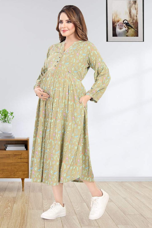 Seafoam Maternity Feeding Dress