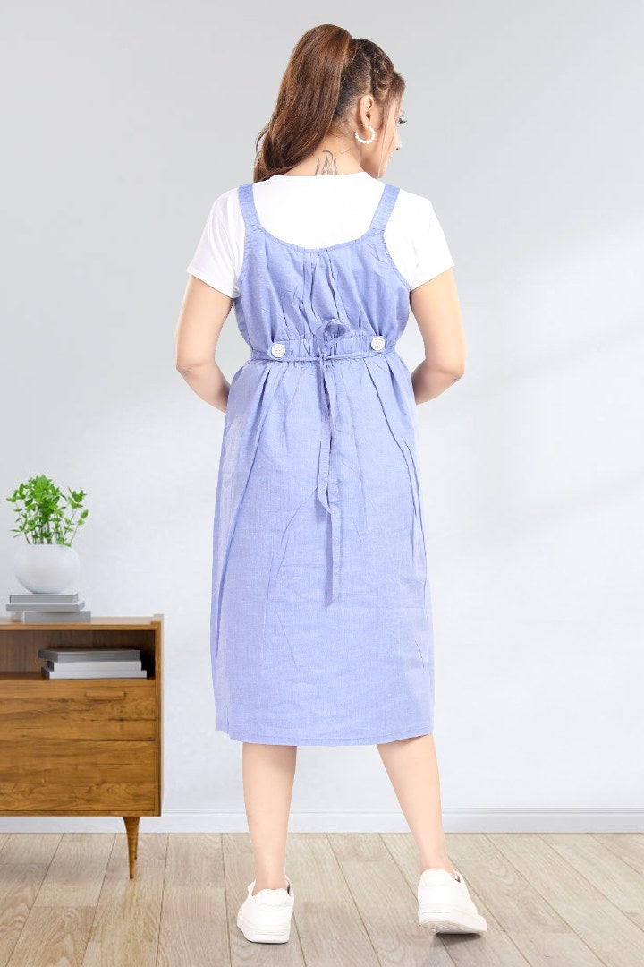 Denim Blue Pinafore Feeding Dress