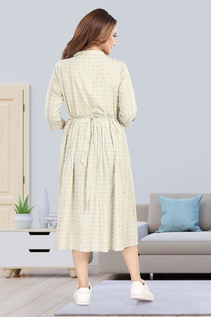 Sage Green Chequered Feeding Dress