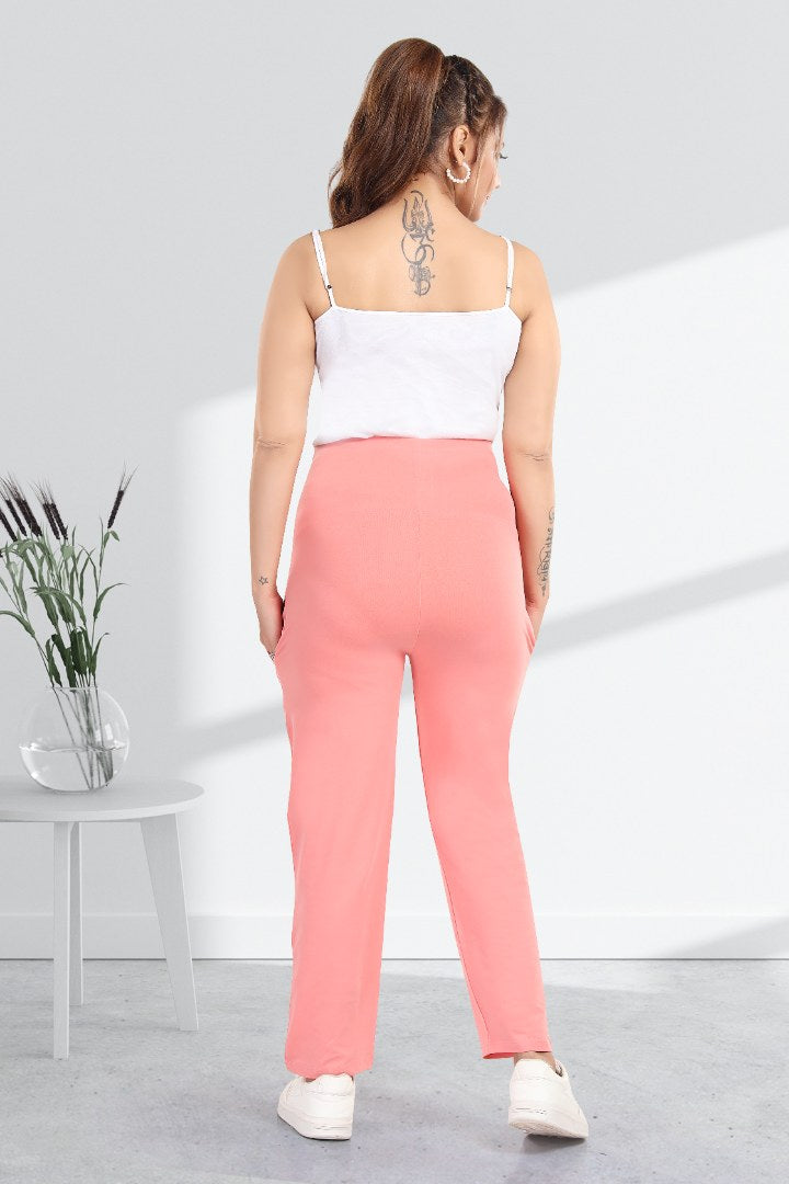 Light Coral Straight Fit Maternity Pant