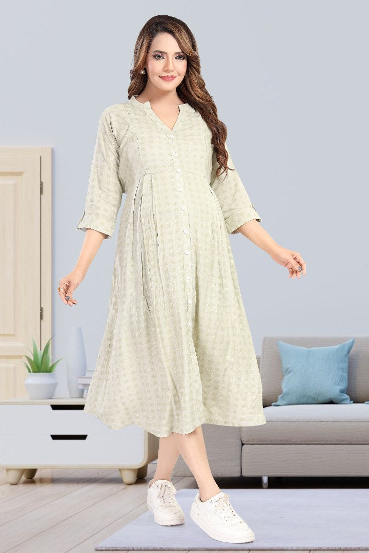 Sage Green Chequered Feeding Dress