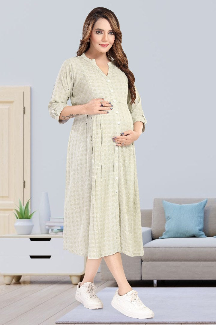 Sage Green Chequered Feeding Dress