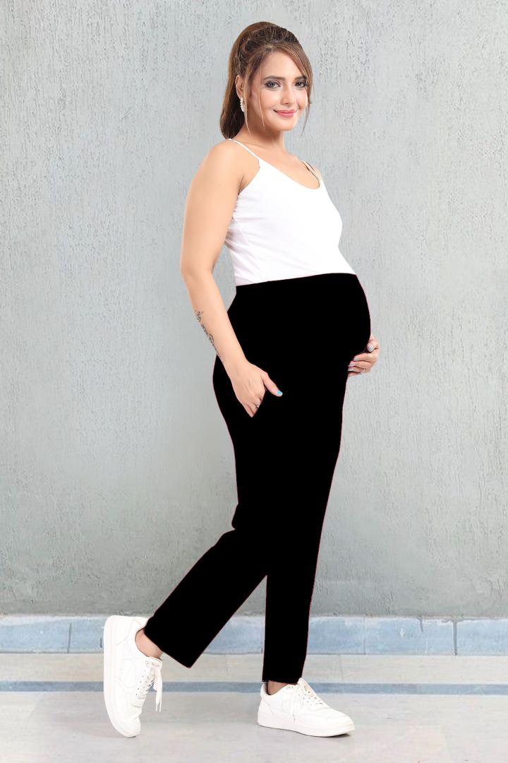 Black Maternity Straight Fit Pant