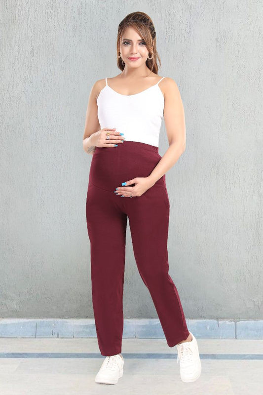 Wine Maternity Straight Pant