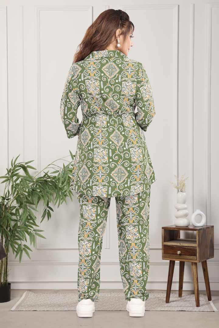 Mehendi Green Maternity Feeding Coord Set