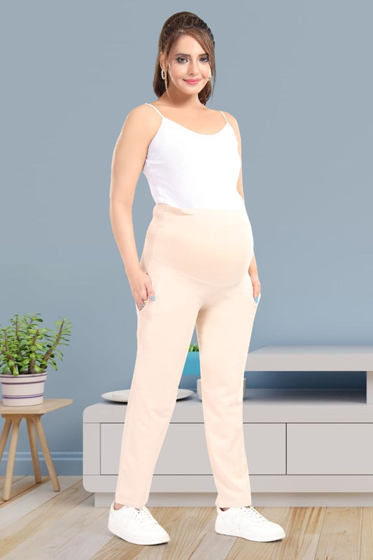 Cream Straight Fit Maternity Pant