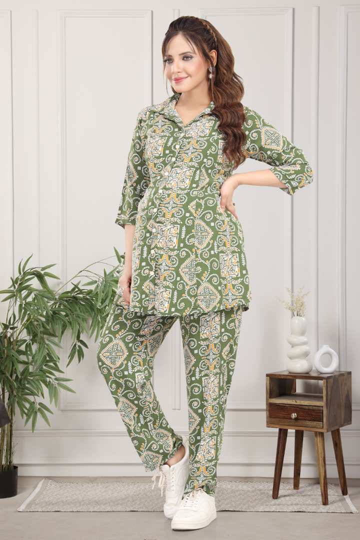 Mehendi Green Maternity Feeding Coord Set
