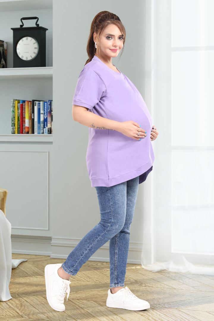 Lilac Cross Over Zipless Feeding Top
