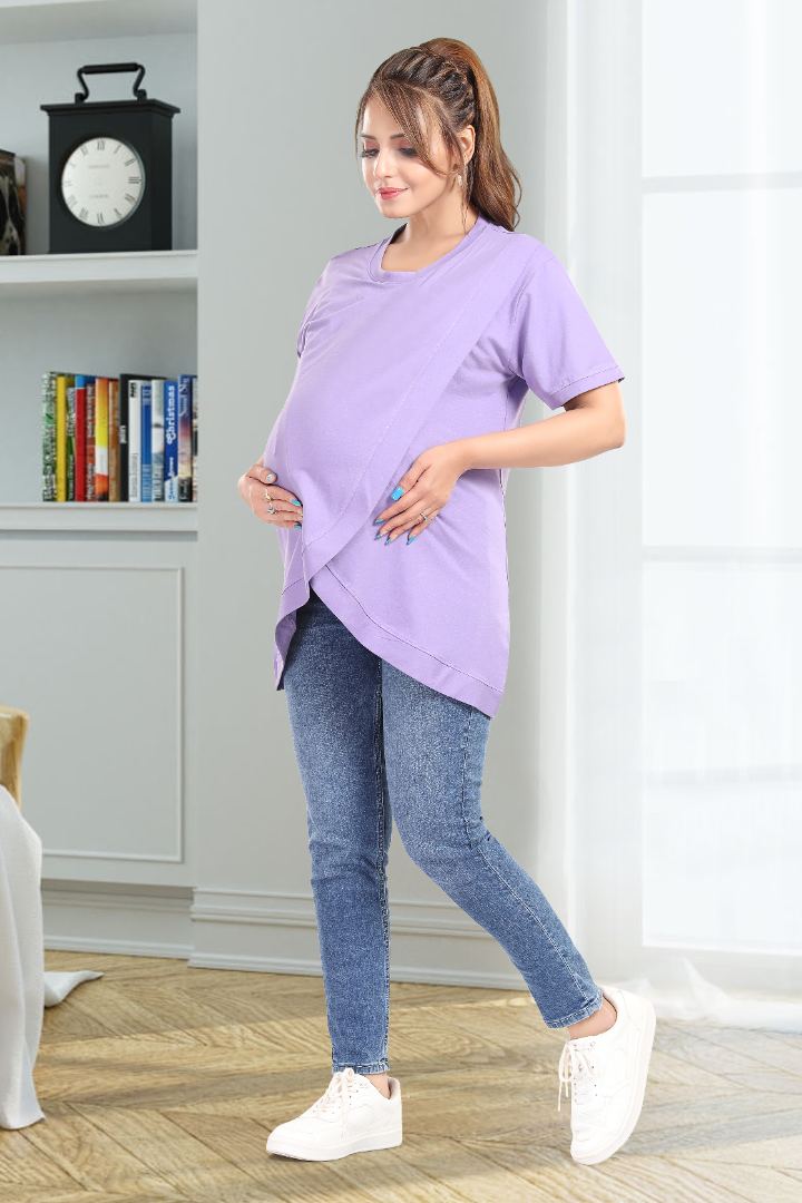 Lilac Cross Over Zipless Feeding Top