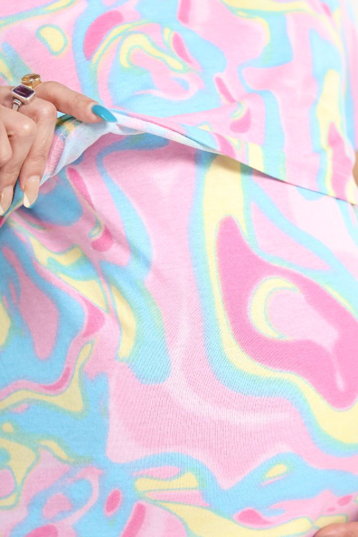 Marble Print Zipless Feeding T shirt