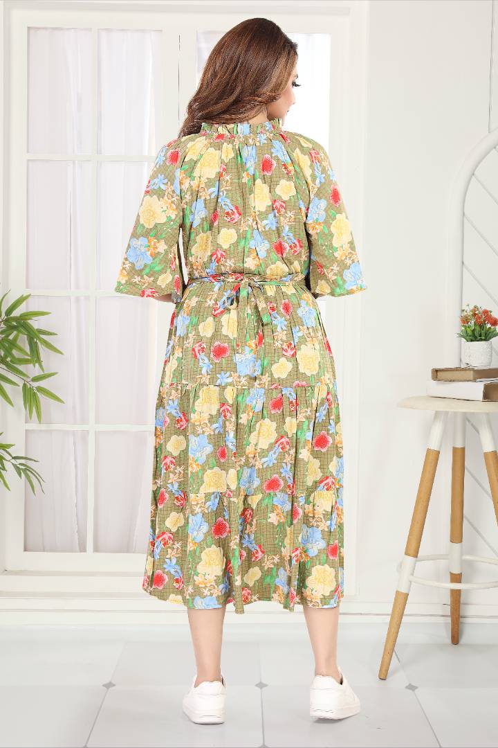 Pear Green Flower Garden Feeding Dress