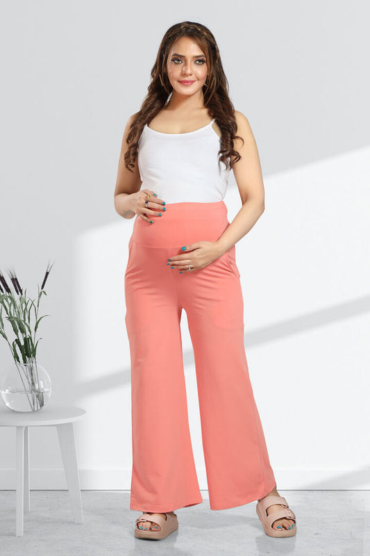 Coral Pink Maternity Wide Leg Pant