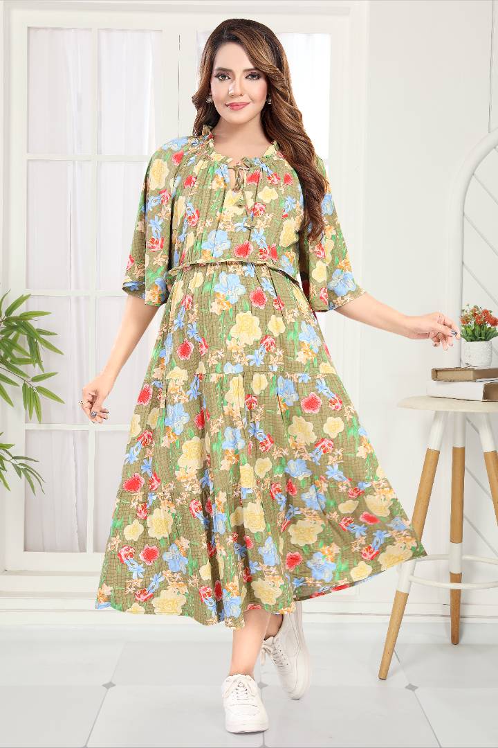 Pear Green Flower Garden Feeding Dress