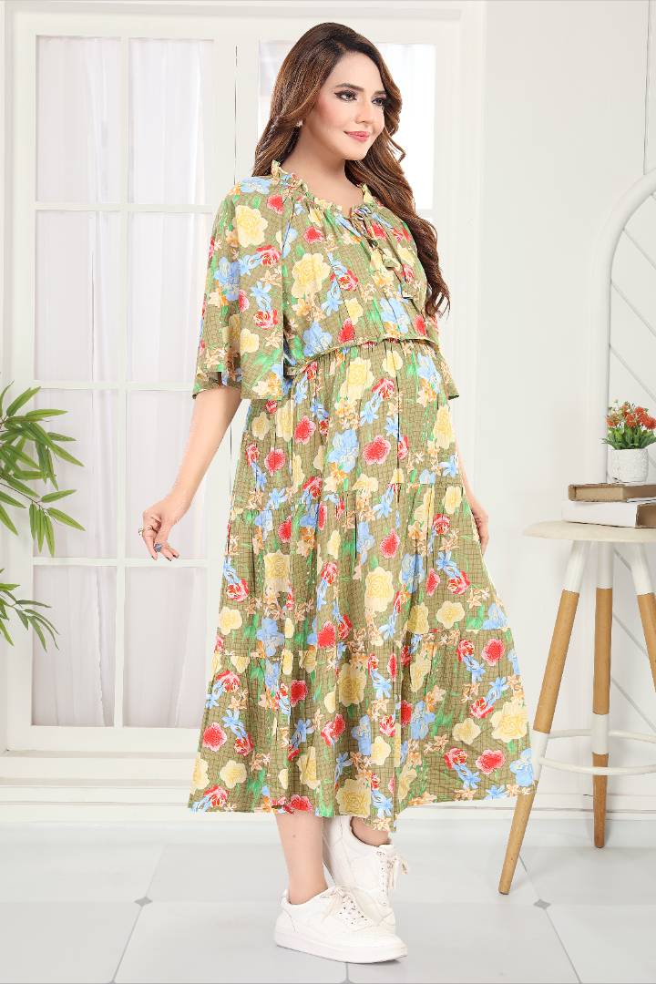 Pear Green Flower Garden Feeding Dress