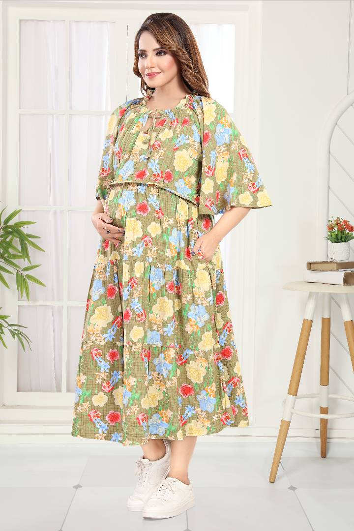 Pear Green Flower Garden Feeding Dress