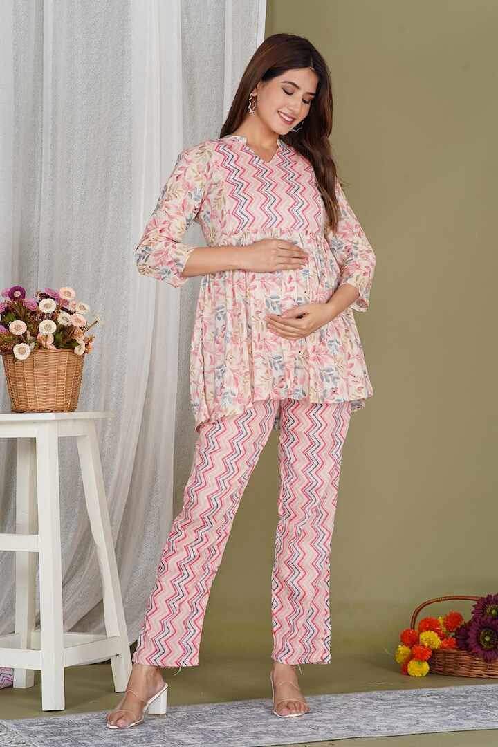 Leafy Pink Postpartum Nursing Set