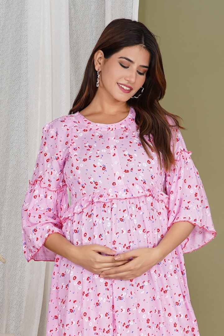 Pink Blossom Floral Feeding Dress