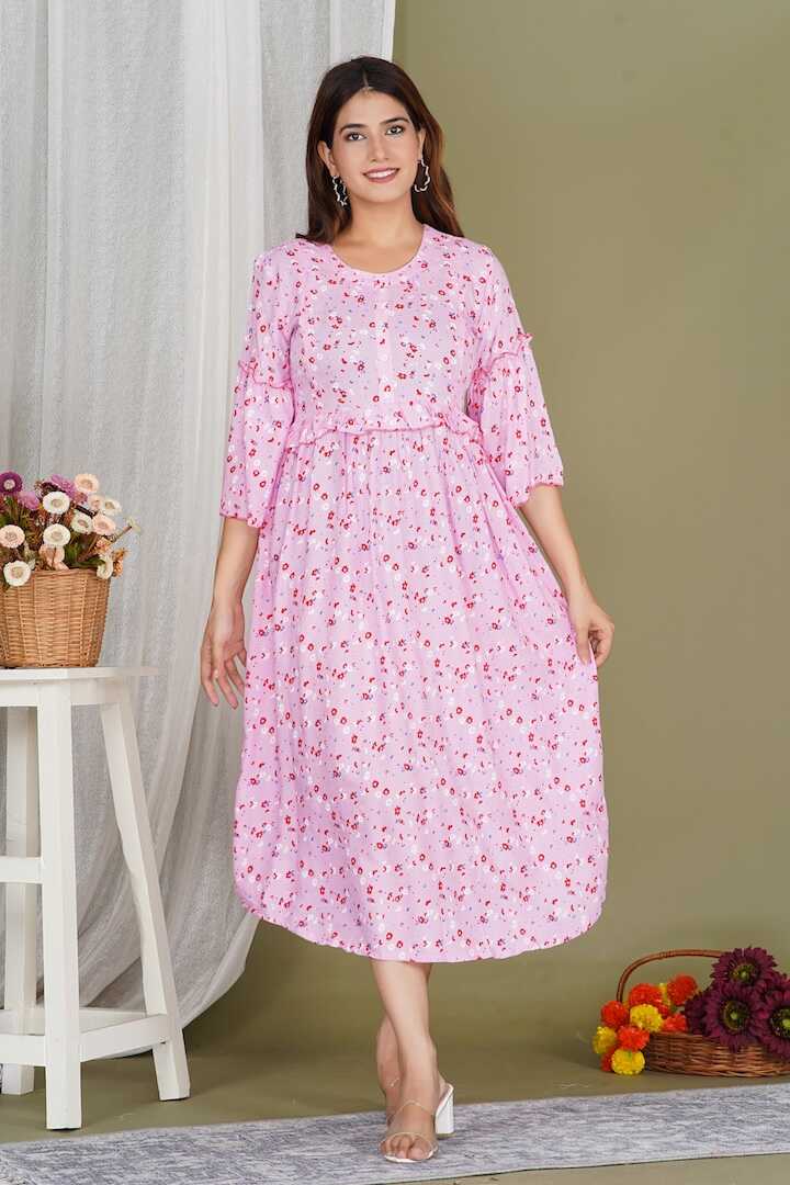 Pink Blossom Floral Feeding Dress