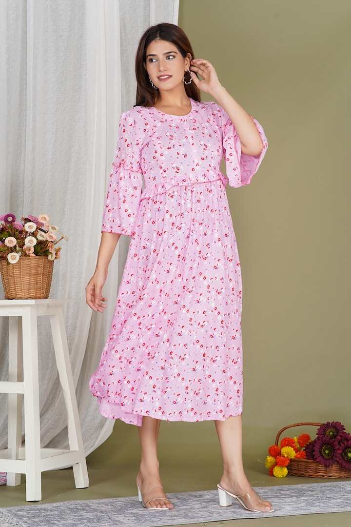 Pink Blossom Floral Feeding Dress