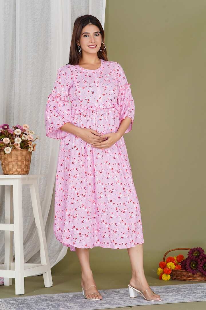 Pink Blossom Floral Feeding Dress