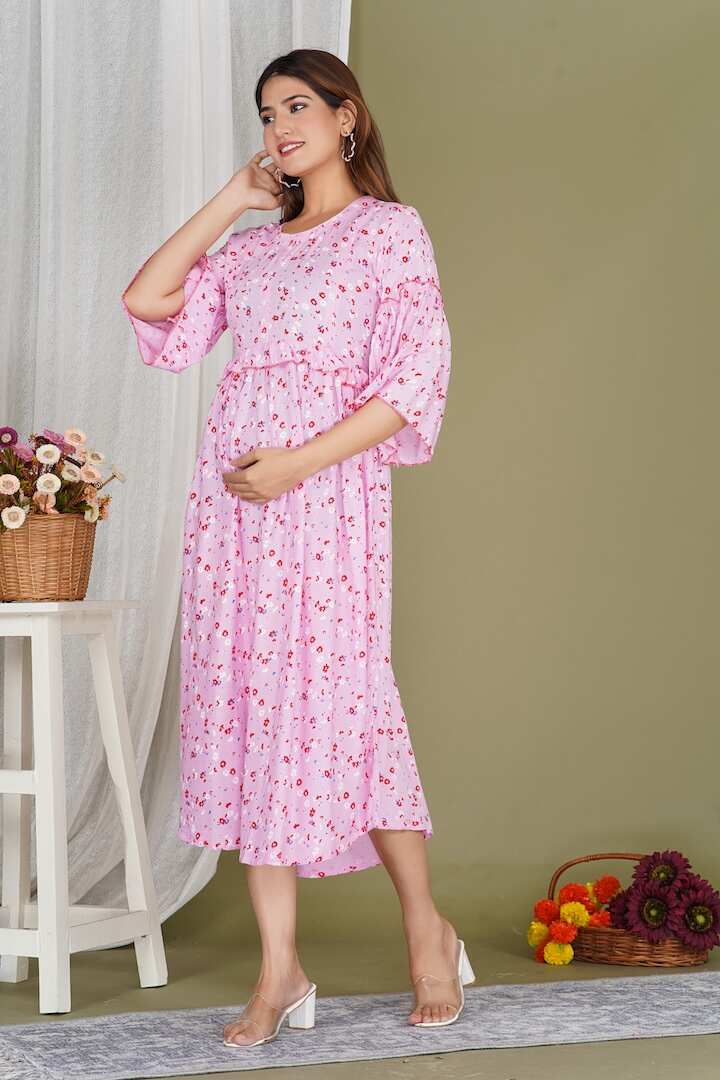 Pink Blossom Floral Feeding Dress