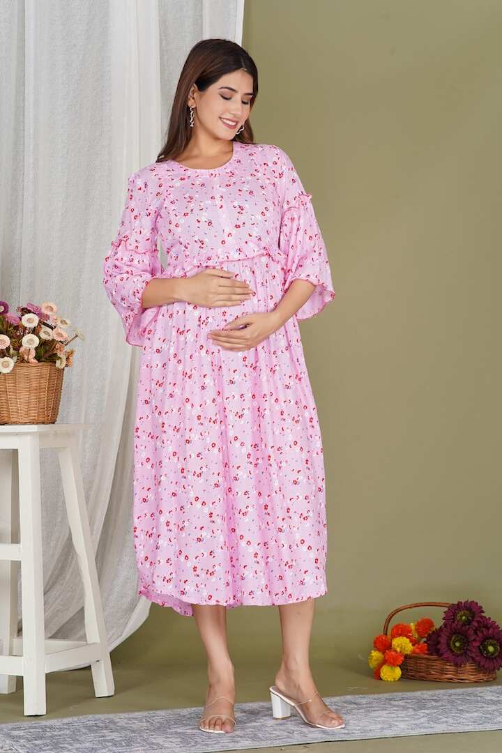 Pink Blossom Floral Feeding Dress