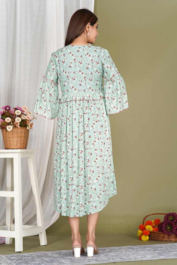 Sage Garden Floral Feeding Dress