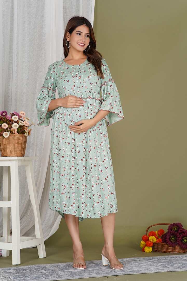 Sage Garden Floral Feeding Dress